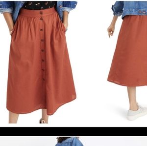 NEW!! Madewell Palisade button down skirt